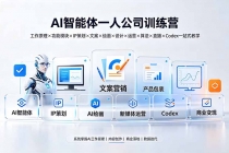 AI智能体一人公司训练营:工作原理×功能模块×IP策划×文案×绘画×设计×运营×算法×直播×Codex一站式教学-臭虾米项目网
