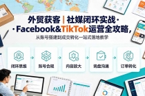 外贸获客｜社媒闭环实战·Facebook&TikTok运营全攻略，从账号搭建到成交转化一站式落地教学-臭虾米项目网