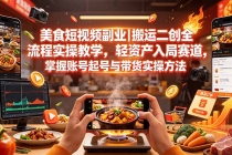 美食短视频副业｜搬运二创全流程实操教学，轻资产入局赛道，掌握账号起号与带货实操方法-臭虾米项目网