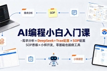 AI编程小白入门课-需求分析×DeepSeek+Trae配置×SOP思维×小样开发，零基础也能做工具-臭虾米项目网