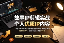 故事IP剪辑实战|零基础全能创作课程,解锁多赛道拍摄剪辑技巧,轻松打造个人优质IP内容-臭虾米项目网
