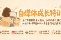 自媒体成长特训｜主打不露脸轻量化副业，小红书爆款图文AI创作私域带货知识付费全套落地实操课-臭虾米项目网