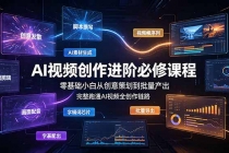 AI视频创作进阶必修课程:零基础小白从创意策划到批量产出,完整跑通AI视频全创作链路-臭虾米项目网