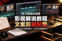 58 万粉博主荧幕春秋亲授影视解说教程｜零基础从零学文案剪辑配音，一站式产出完整解说成片-臭虾米项目网