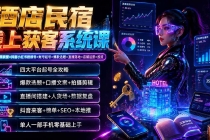 酒店民宿线上获客系统课：6年讲师亲授×抖音小红书视频号×账号起号×爆款选题×直播落地×店铺运营×投流-臭虾米项目网