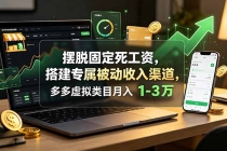 摆脱固定死工资，搭建专属被动收入渠道，多多虚拟类目月入 1-3 万-臭虾米项目网