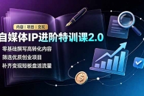 自媒体IP进阶特训课2.0，零基础撰写高转化内容，筛选优质创业项目，补齐变现短板盘活流量-臭虾米项目网