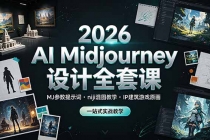 2026 AI Midjourney设计全套课，MJ参数提示词niji混图教学，IP建筑游戏原画一站式实战教学-臭虾米项目网