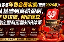 拼多多年费会员实战(更新2026年)：从基础到高阶盈利，干货拉满，帮你建立稳定盈利运营知识体系-臭虾米项目网