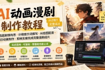 AI动画漫剧制作教程|选题剧情构思·分镜提示词撰写·AI绘图配音·2D动画制作·剪映实操完成完整漫剧成片-臭虾米项目网