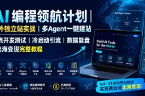 AI编程领航计划｜海外独立站实战｜多Agent一键建站｜站点开发测试｜冷启动引流｜数据复盘｜出海变现完整教程-臭虾米项目网