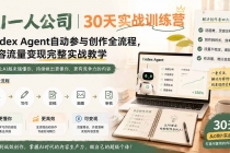AI一人公司｜30天实战训练营；Codex Agent自动参与创作全流程，内容流量变现完整实战教学-臭虾米项目网