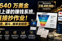 1640 万美金线上课的赚钱系统,直接抄作业!广告、漏斗、脚本全给你【原创双语字幕】-臭虾米项目网