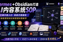Hermes+Obsidian打造AI内容系统SOP;工具只是入口系统才是复利,从安装配置到知识库管理完整教学-臭虾米项目网