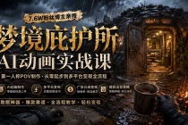梦境庇护所AI动画实战课：7.6W粉丝博主亲授第一人称POV制作，从零起步到多平台发布变现全流程-臭虾米项目网