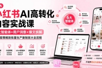 小红书AI高转化内容实战课：6大智能体+用户洞察+爆文拆解，从内容策略到批量生产复制放大全流程-臭虾米项目网