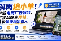 别再追小单！学做电商广告视频，对接品牌拿月付，轻松躺賺稳定收入【原创双语字幕】-臭虾米项目网