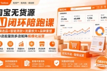 淘宝无货源AI闭环陪跑课：蓝海选品+智能测款+流量放大+品牌重塑，从单店起量到多店矩阵规模化运营-臭虾米项目网