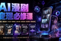AI漫剧变现必修课:版权授权×爆款剧本×AI生成×高清角色×自动分镜×高级运镜×配音剪辑×零基础变现-臭虾米项目网