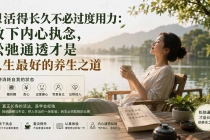 付费文章：想活得长久不必过度用力：放下内心执念，松弛通透才是人生最好的养生之道-臭虾米项目网