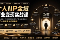 个人IP全域商业变现实战课 (无水印)：从个人定位、内容流量到高客单产品与私域成交，搭建个人品牌增长闭环体系-臭虾米项目网