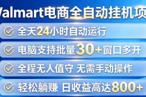 Walmart（沃尔玛）浏览全自动挂机项目，单账号日收益20+ 单电脑日收益可达1000+-臭虾米项目网