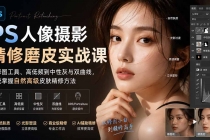 PS人像摄影精修磨皮实战课：从修图工具、高低频到中性灰与双曲线，系统掌握自然高级皮肤精修方法-臭虾米项目网