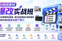 AI视频素材爆改实战班-更新8月:从行业爆量素材拆解、提示词反推到AI原创重构,系统提升素材跑量与投产潜力-臭虾米项目网
