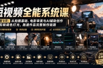 短视频全能系统课-更新8月233集:从拍摄基础、电影审美与AI辅助创作到剪辑调色灯光,跑通作品完整制作链路-臭虾米项目网
